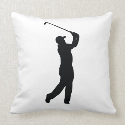 Golf Black Silhouette Shadow Pillow