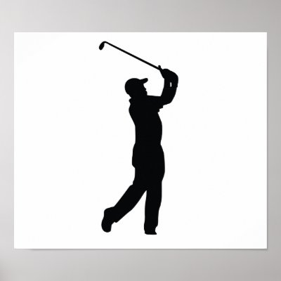 Golf Black Silhouette Shadow Print