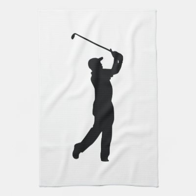 Golf Black Silhouette Shadow Towels