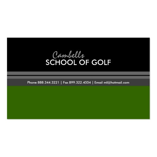 Golf  Business Card (front side)