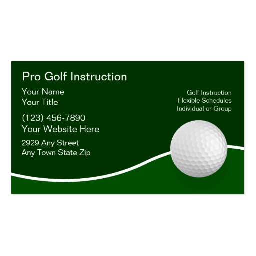 Golf Business Cards (front side)