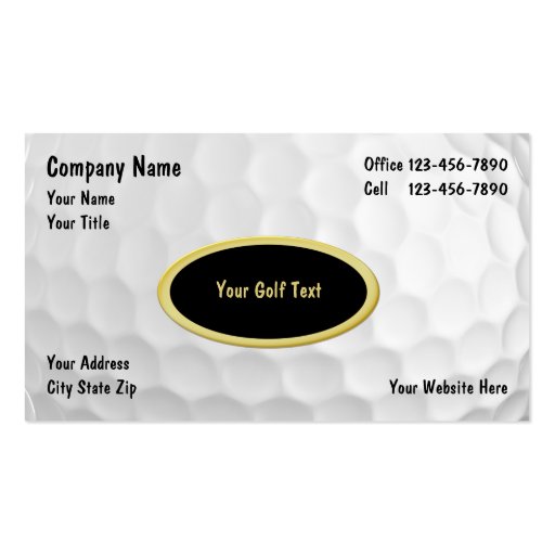Golf Business Cards (front side)
