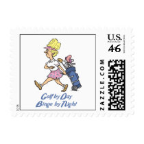 golf by day bingo by night postage stamps