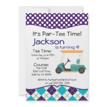 Golf Cart Birthday Party Invitation