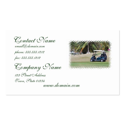 Golf Cart Business Card (front side)
