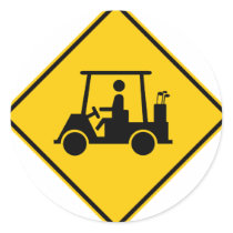 Golf Cart Crossing Highway Sign stickers