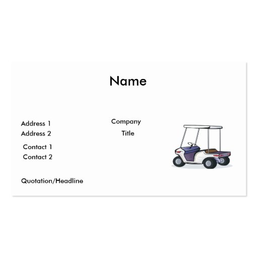 golf cart graphic business card template (front side)