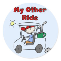 Golf Cart Other Ride Tshirts and Gifts Round Stickers