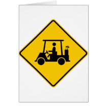 Golf Cart Traffic Highway Sign Card