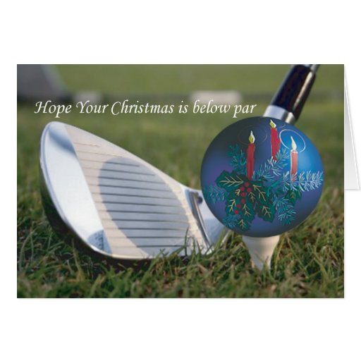 Golf Christmas card with special verse Zazzle