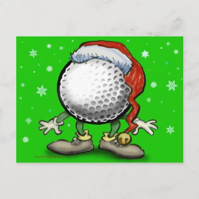 Golf Christmas postcards