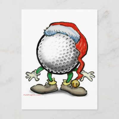 Golf Christmas postcards