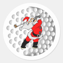 Golf Christmas Santa Claus Sticker