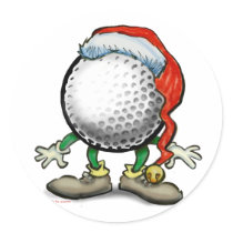 Golf Christmas stickers by FunGraphix Golf Christmas stickers
