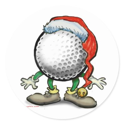 Golf Christmas stickers