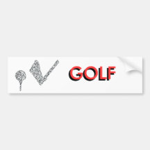 GOLF - CLUB AND BALL BUMPER STICKERS