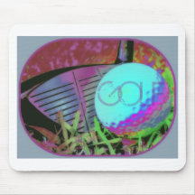 GOLF Club Ball Digital Art Image Mouse Pad