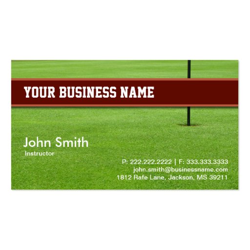 Golf Club business card (front side)