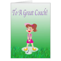 Golf Coach Thank You Card cards