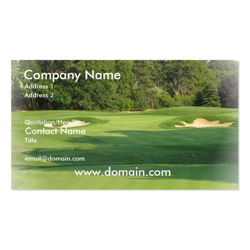 Golf Course Business Card (front side)