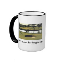 Golf course for beginners. mugs