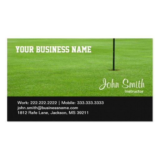 Golf Course Green business card (front side)