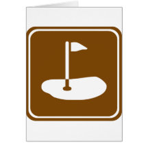 Golf Course Highway Sign Card