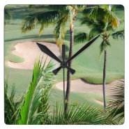 Golf Course in Tropics Wall Clock