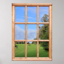 Golf Course View from a Window Print