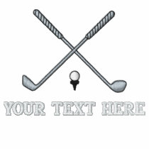 Golf crossed clubs - add your text - father's day embroidered shirts