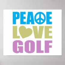 Golf del amor de la paz impresiones
