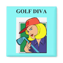 golf diva fridge magnet