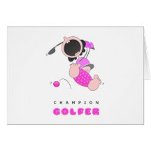 Golf divertido del bebé felicitacion 