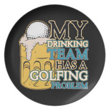 Golf Drinking Team Plate