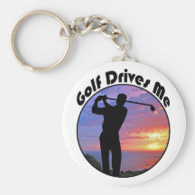 Golf Drives Me Key Chain