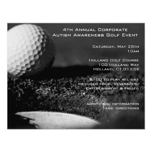 Golf Event Party Invitations