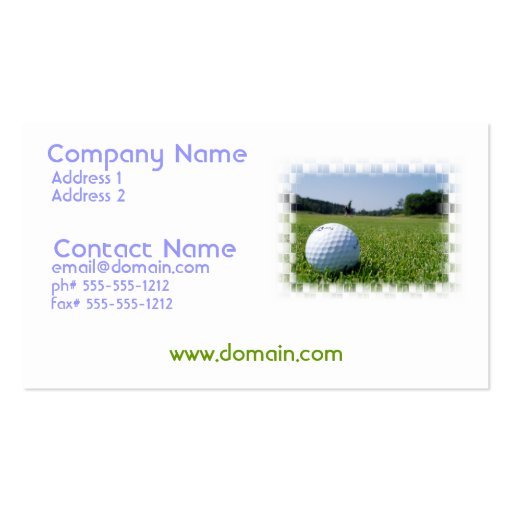 Golf Fairway Business Card (front side)