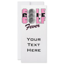 golf fever pink customized rack card