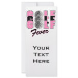 golf fever pink customized rack card
