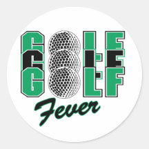 Golf Fever Round Sticker