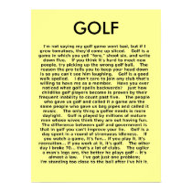 Golf Funny Poster Humor posters