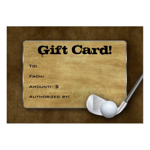 Golf Gift Card Father s Day Brown Business Card Templates Zazzle