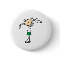 Golf Girl Button by stick_figures Golf Girl Button