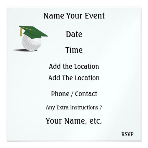 Golf  Graduation - SRF Invites