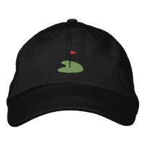 Golf Green with flag embroidered hats by ZazzleEmbroidery Golf Green with flag embroidered hats