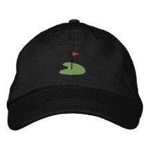Golf Green with flag Embroidered Hats