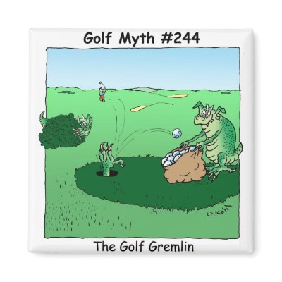 Golf Gremlin Refrigerator Magnet by phyllidi