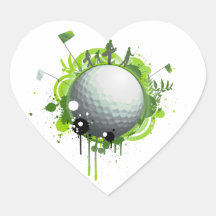 Golf Heart Stickers