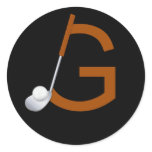 Golf Initial by sharonrhea Round Sticker