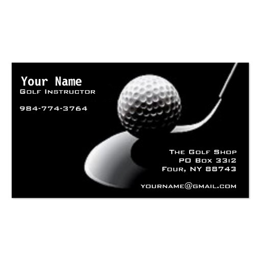Golf Instruction Business Card Template (front side)